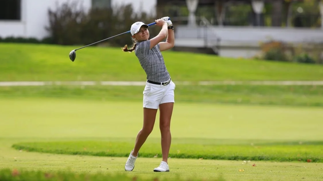 Golf swing action shot